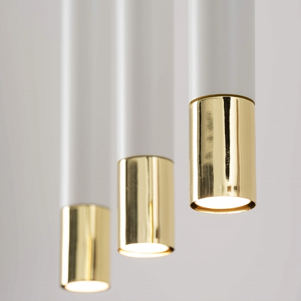 Biała tuba wisząca Sopel Grand 33386 metalowa do salonu okrągła