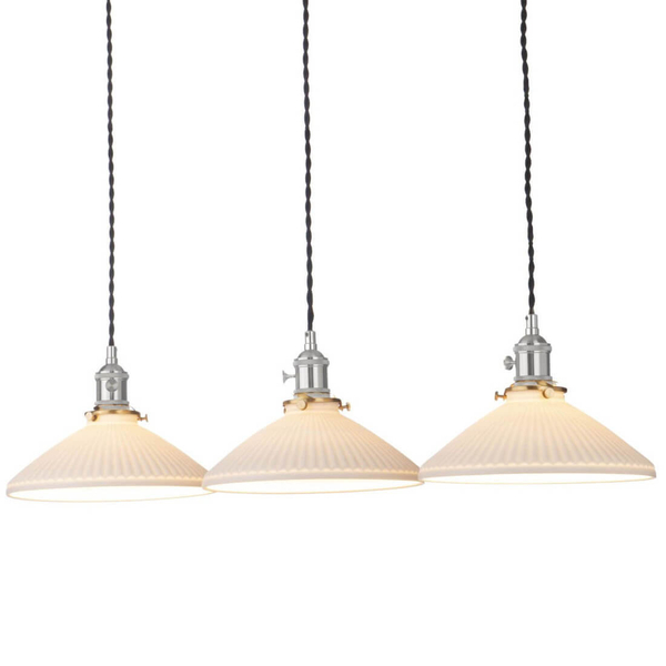 Ceramiczna lampa wisząca Hadano HAD3661-10 do salonu chrom biały