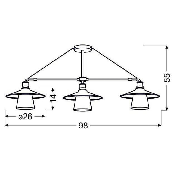 Potrójna lampa sufitowa Loft 33-43115 do kuchni czarna biała