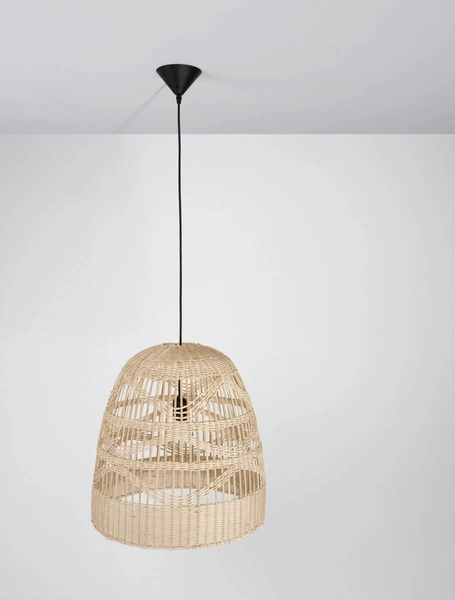 Lampa wisząca REYNOSA LE42947 do salonu ratan beżowa czarna