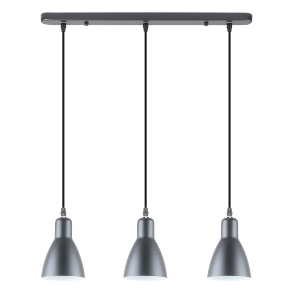 Potrójna lampa wisząca Mora A8102-3A Zumaline klosze metalowe czarne białe