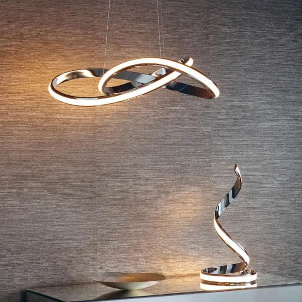 Salonowa lampa stołowa Aria 76412 LED 18W 3000K spirala chrom