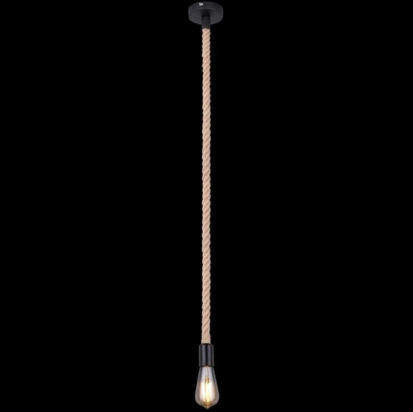 LAMPA wisząca ULLEU 69029H Globo skandynawska OPRAWA zwis lina rope brązowa czarna