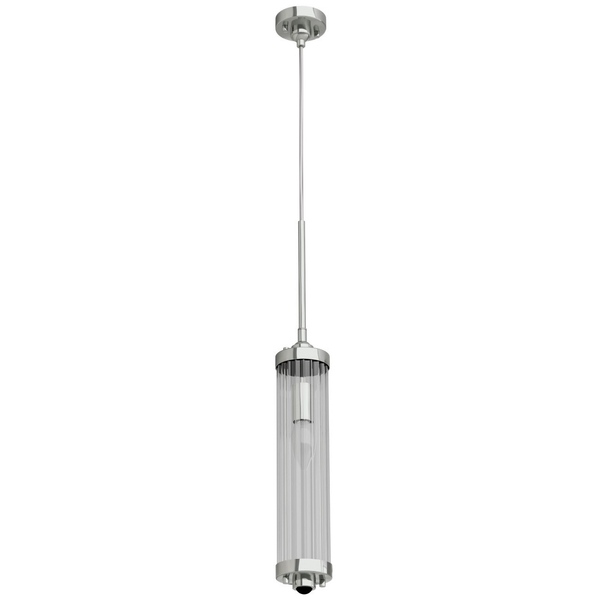 LAMPA wisząca Fiatto l Cromo Orlicki Design okrągła OPRAWA glamour ZWIS szklany chrom przezroczysty