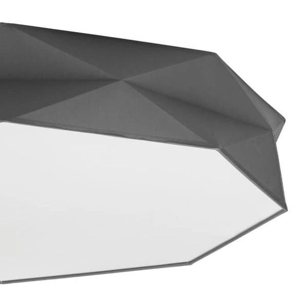 Okrągły plafon do salonu Kantoor 4223 TK Lighting z tkaniny grafitowa