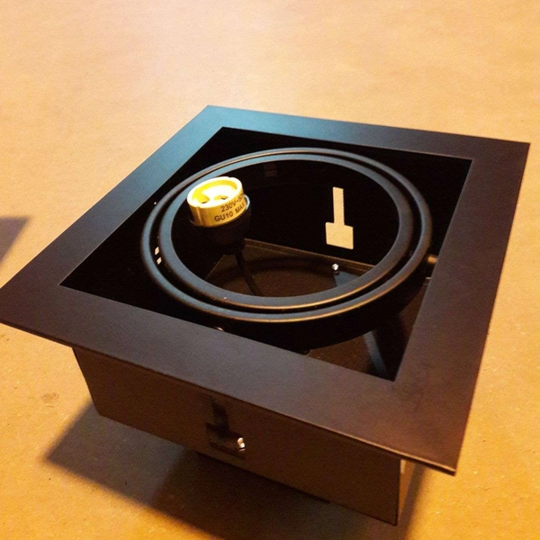 Wpuszczana LAMPA sufitowa DOWNLIGHT ES111 9571 Nowodvorski metalowa OPRAWA podtynkowa kwadratowa czarna