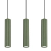 Ryflowana lampa wisząca KARBON SL.1613 potrójna oliwkowa