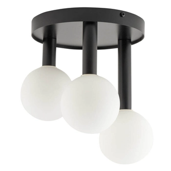 Szklana lampa sufitowa Perla 33484 Sigma okrągła kula czarna biała