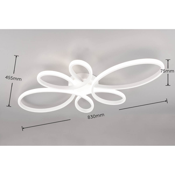 Nowoczesny plafon do sypialni Fly 645619131 LED 32W 4000K biały