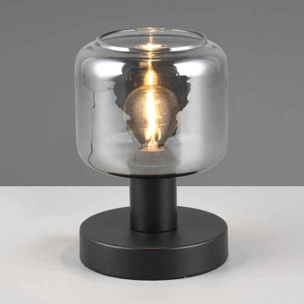 Lampka nocna do sypialni MATARO 564100132 Trio bańka czarny chrom