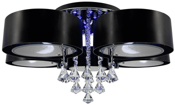 LAMPA sufitowa DRS8006/5 8C LED 300W BL Elem metalowa OPRAWA crystal glamour chrom czarna