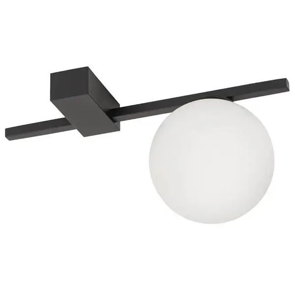 Nasufitowa lampa Pik 10299 loftowa kula czarna biała