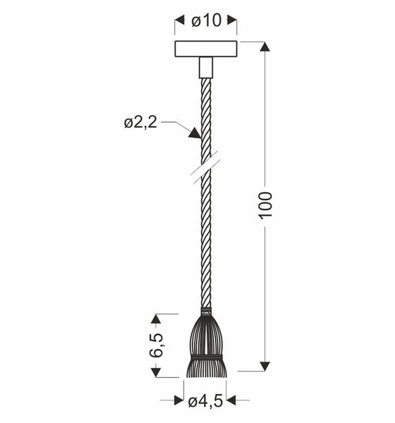 Sznur do lampy 31-04888 Candellux E27 100cm brązowy czarny