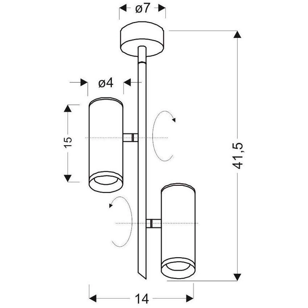 Regulowana lampa sufitowa 32-76274 LED 10W 4000K tuby industrialne białe