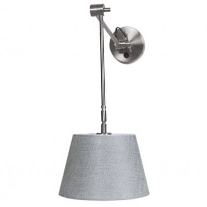 Pokojowa lampa ścienna Adam AZ1843+AZ2601 Azzardo kierunkowa satyna szara