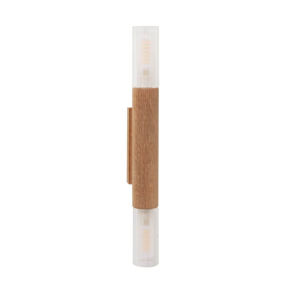 Ścienna lampa sypialniana Madera nowoczesna szklana drewno