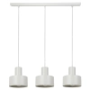 Potrójna wisząca lampa Rif 3 41163 do salonu metalowa szara beżowa