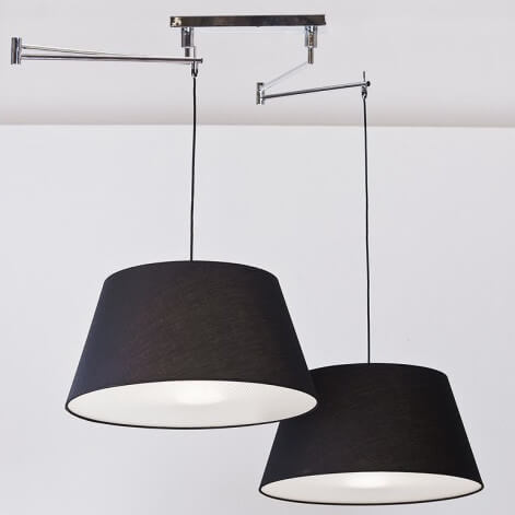 2-punktowa lampa wisząca Natalia AZ1923+2xAZ2590 nad łóżko chrom czarna