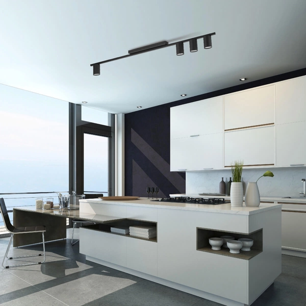 Natynkowa lampa do salonu Logan 4566 loftowa listwa rurki czarna