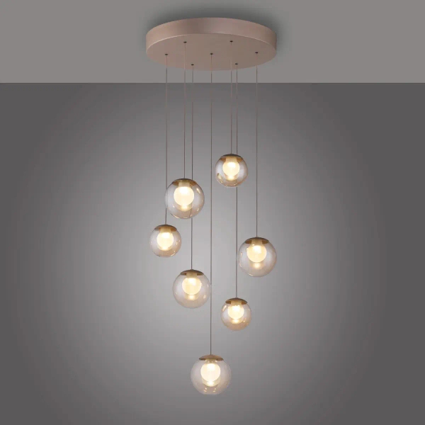 Lampa wisząca sterowana pilotem POPUP brązowa 2587-97 7x3W LED 2200-5000K z regulacją barwy