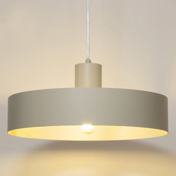 Kuchenna lampa zwisająca Rif L 41436 okrągła nad wyspę szara beżowa