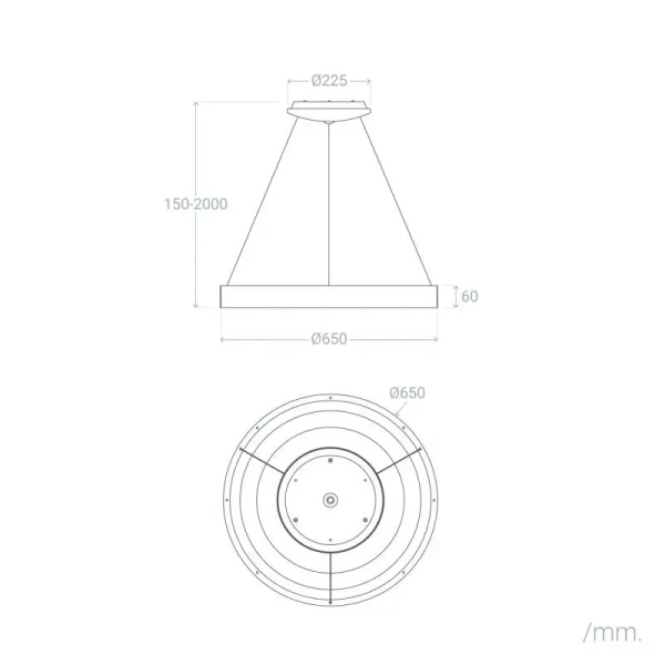 Lampa wisząca ring Utito ABR-LWOR-UTTIO LED 50W 2700-6500K biała drewniana