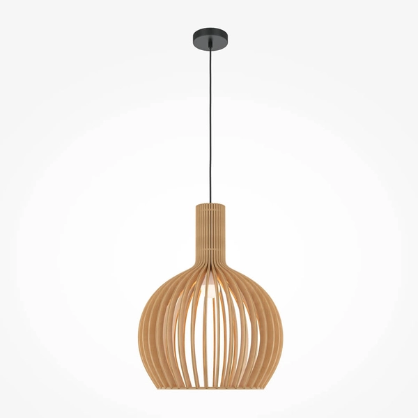 Zawieszana lampa pojedyncza Roots MOD194PL-01W1 Maytoni eco czarna beżowa