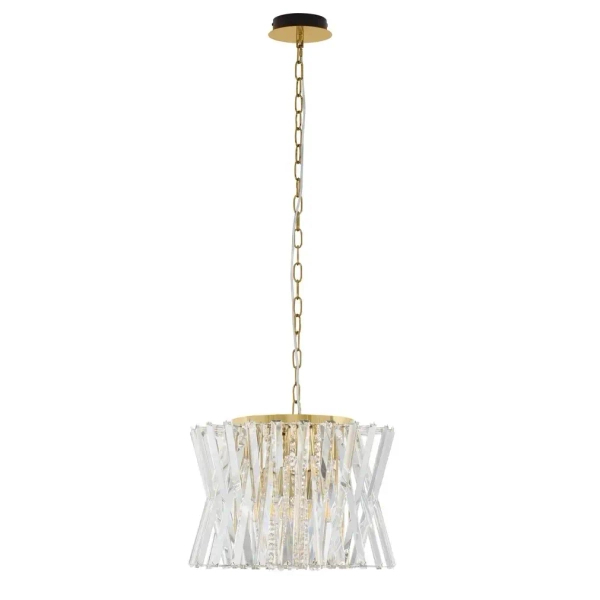 Kryształowa wisząca lampa MELUNTO LE45151 glamour na łańcuchu złota