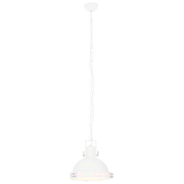 Industrialna LAMPA wisząca NAUTILIUS M 10265101 Kaspa metalowa OPRAWA okrągły ZWIS na łańcuchu biały