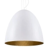 Kopułowa lampa wisząca EGG 9023 do jadalni nad stół biała złota