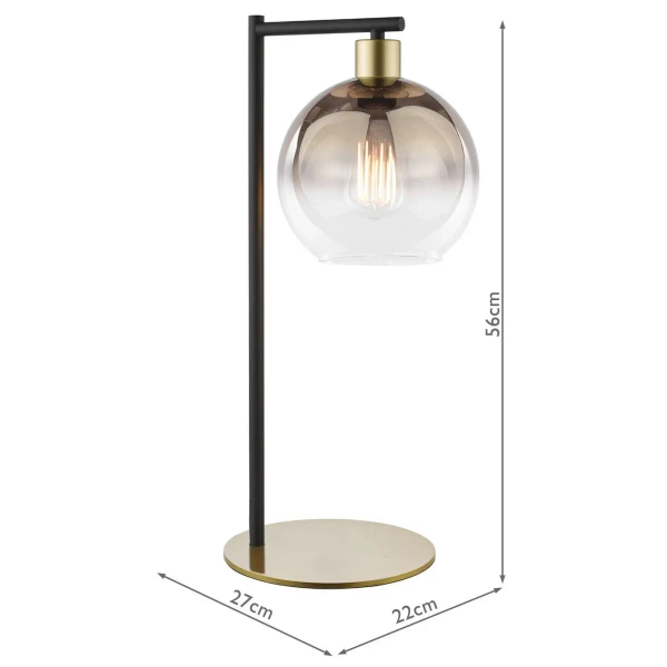 Biurkowa lampa na stolik Lycia LYC4235 szklana kula złote czarne