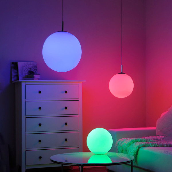 Pojedyncza lampa wisząca BOLO 22072-55 Just Light kula RGB srebrny