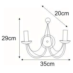Kinkiet LAMPA ścienna Perseo K-3527 Kaja pałacowa OPRAWA metalowa świecznikowa czarna