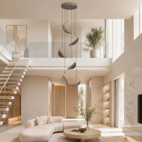 Wisząca lampa kaskada Nami ST-3602A-6 szara 6xLED 3000K 240cm z regulacją