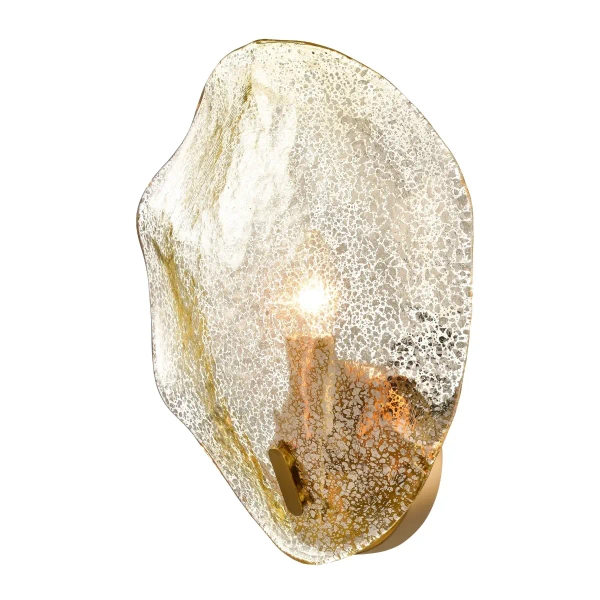 Lampa szklana naścienna Wellington W01371BR do sypialni mosiądz