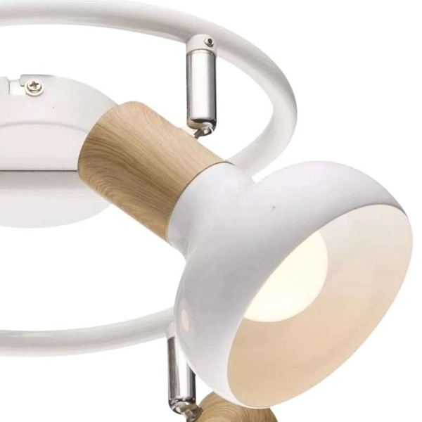 Plafon LAMPA sufitowa PUERTO 98-62697 Candellux metalowa OPRAWA skandynawska regulowana drewno biała