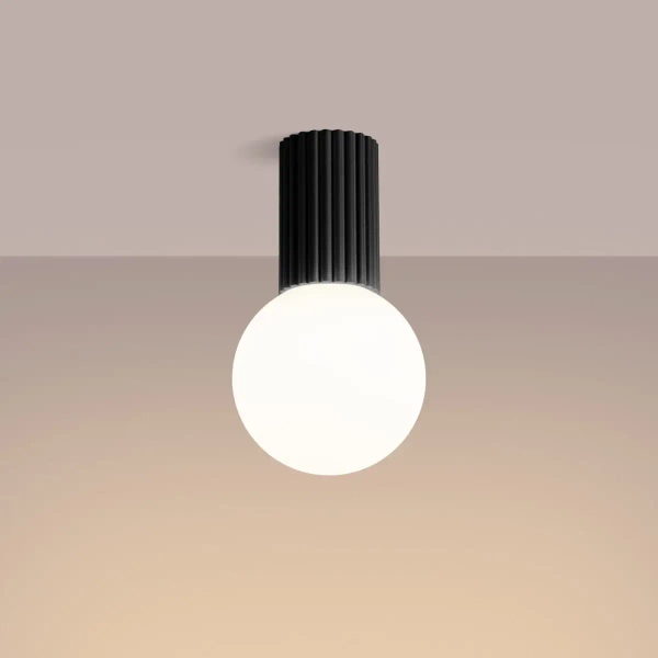 Kulista lampa sufitowa HALO SL.1713 okrągła szklana biała czarna