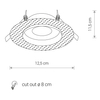 Schodowa lampa czarna Echo 8372 okrągły wpust punktowy metalowy