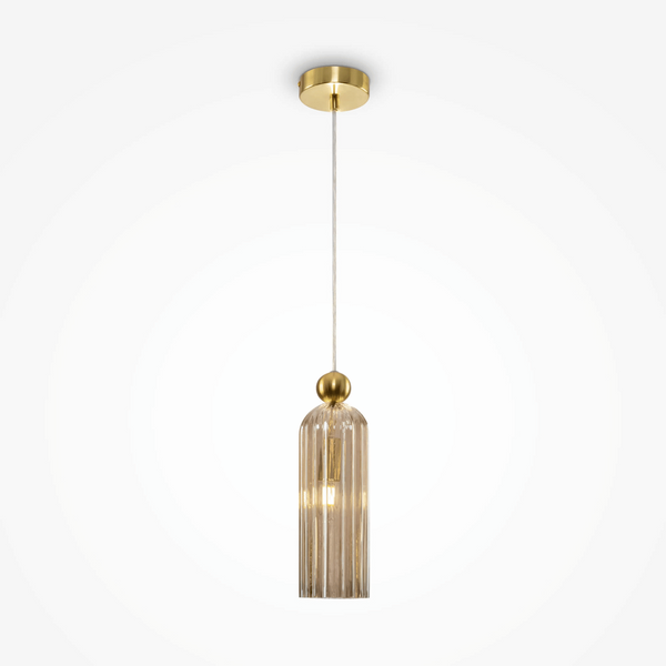Lampa wisząca z kloszem Antic MOD302PL-01CG koniakowa złota