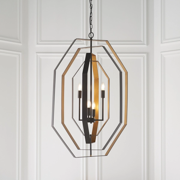 Świecznikowy zwis geometryczny L&-181995 Light& metalowy złoty brąz