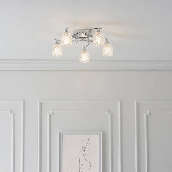 Wielopunktowa lampa sufitowa Boyer BOYER-5CH chrom przezroczysty