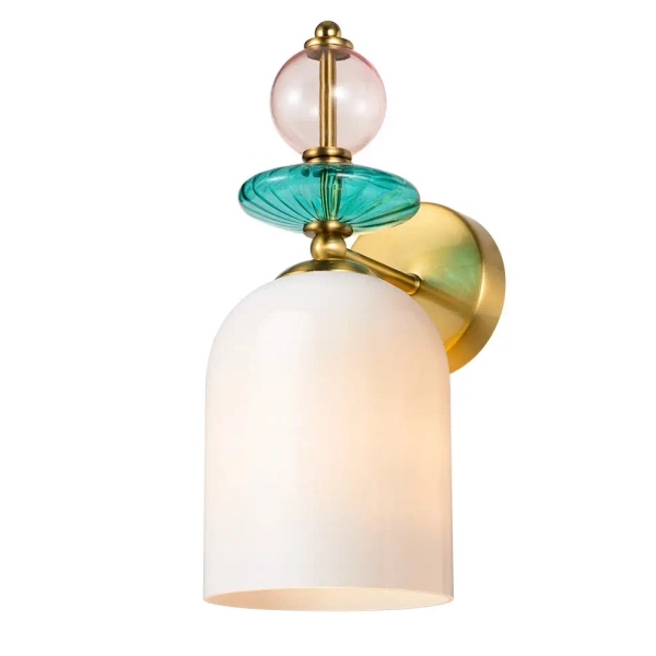 Lampa ścienna do sypialni TROPEA LP-2004/1W WH glamour biała złota