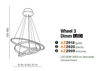 Jadalniana lampa wisząca Wheel pierścienie LED 80W 3000K czarne