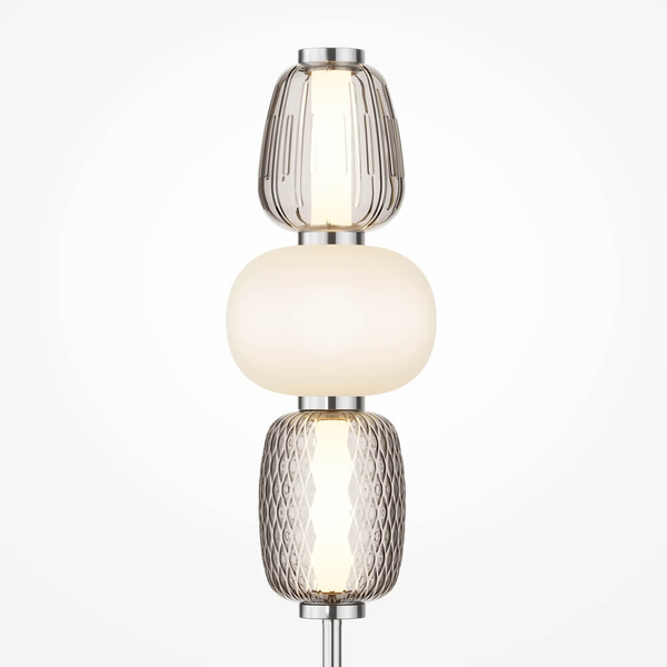 Stołowa lampka Pattern MOD267TL-L28CH3K LED 28W 3000K chrom biała szara