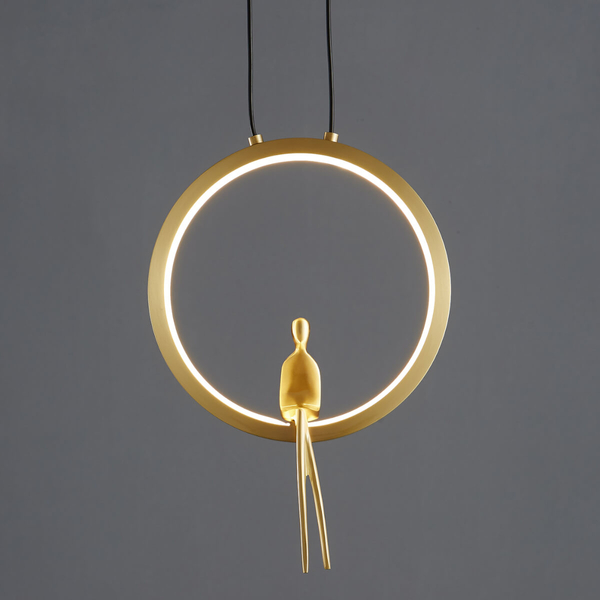 Designerska lampa wisząca Amici ST-D7774 gold 7W 3000K do salonu okrąg złota