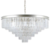 Glamour LAMPA wisząca VERDES PND-44372-14-CHMP-GLD Italux szklana OPRAWA kryształowy ZWIS pałacowy złoty przezroczysty