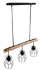 Wisząca lampa Mina 15326-3N belka z druciakami czarna drewno