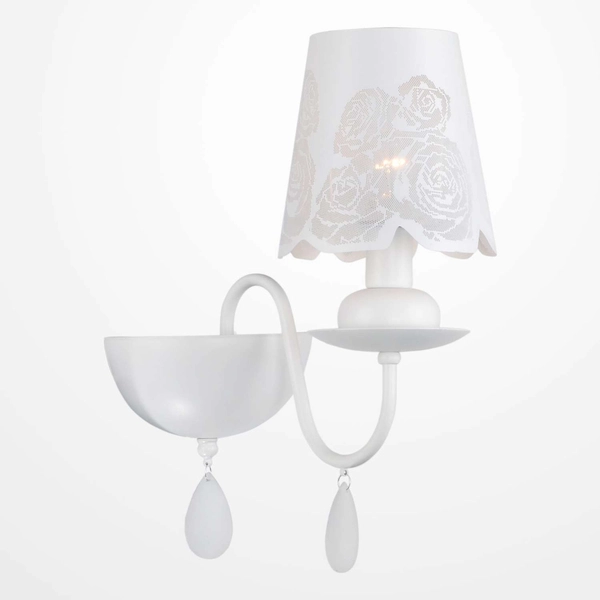 Kinkiet LAMPA ścienna FABRIZIA 310422 Il mio prowansalska OPRAWA z kryształkami kwiatki flowers biała