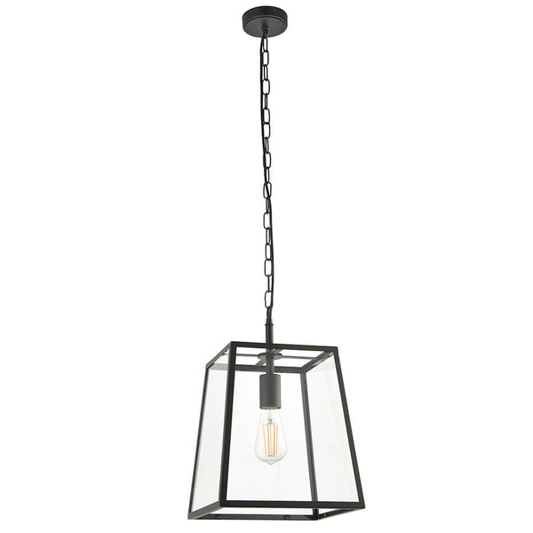 Lampa wisząca do salonu Hurst 101541 szklana czarny przezroczysty