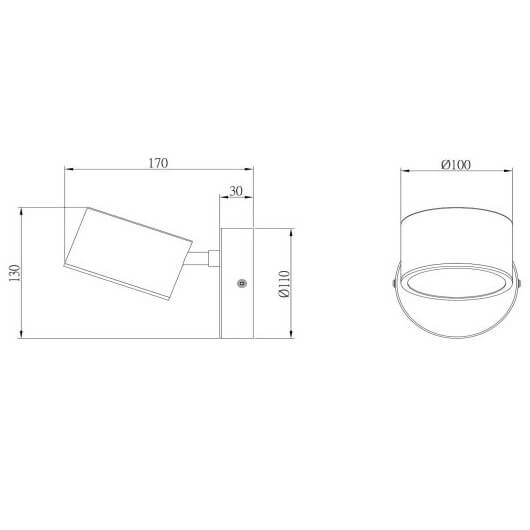 Ścienna lampa metalowa GIAN 44217/08/30 LED 9W 2700K czarna złota